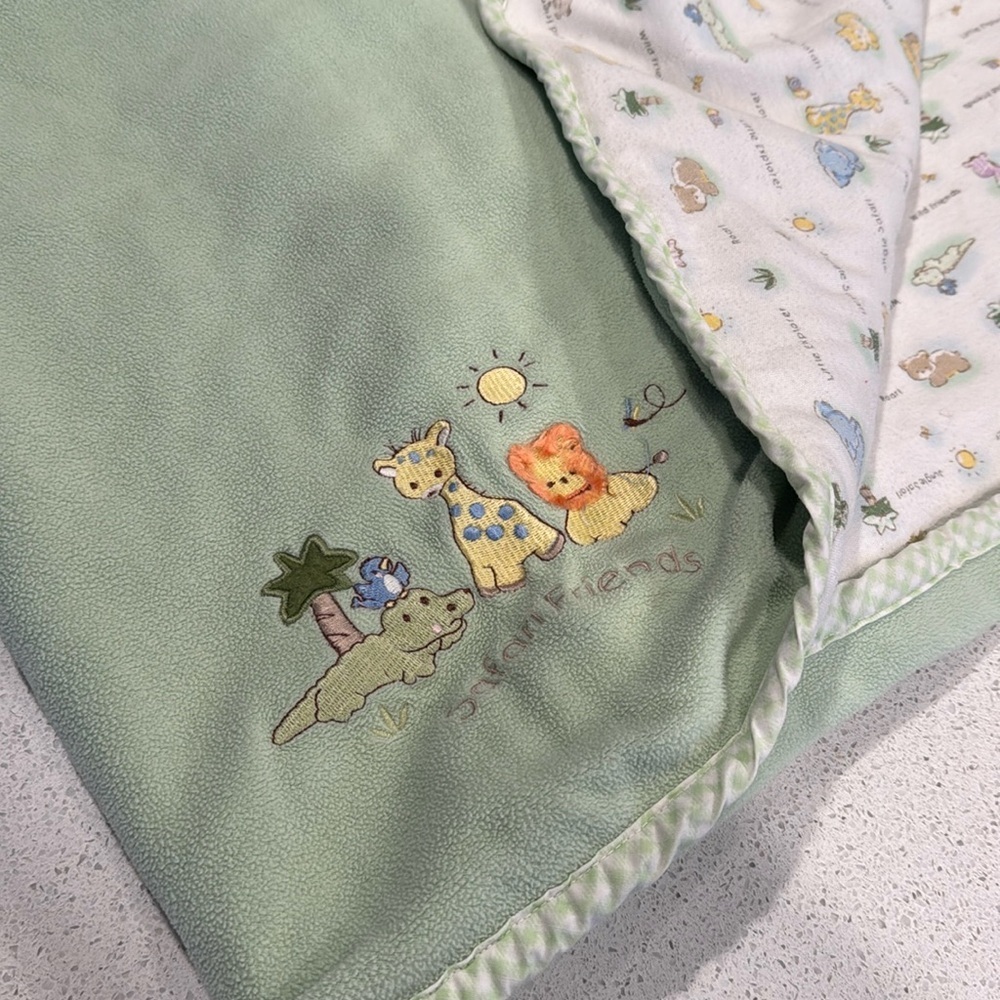 Koala Baby Reversible Baby Blanket Safari Friends Giraffe Lion Alligator Bird